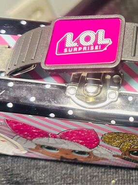 Collectible L.O.L. Surprise! Pink and Black Polka Dot Metal Carry Case